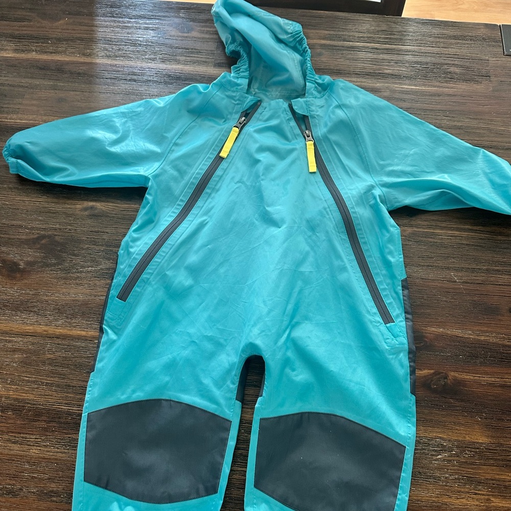 Karbon Teal Hooded Rain Suit